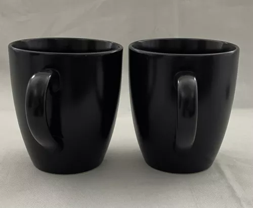 Gourmet Basics, by Mikasa, Bamboo Black, Stoneware, Set of 2 Coffee/Tea Mugs