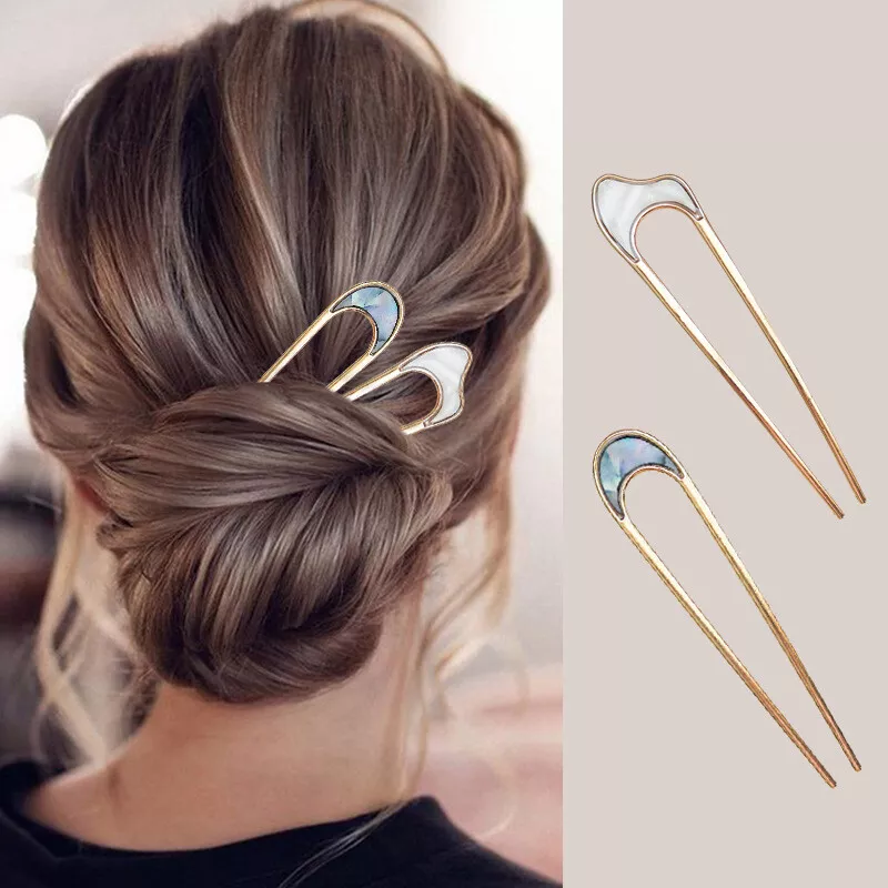 Unique Bargains Girl's Pearl Cute Style Metal Hair Clip White 1 Set of 4 Pcs