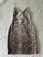 New Windsor Y2K Velour Snakeskin Glitter Mini Dress S NWT