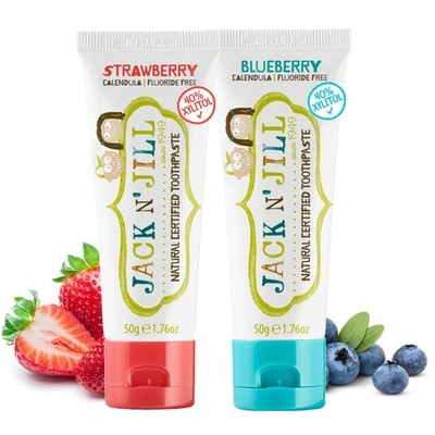 Jack N Jill Natural Toothpaste, Strawberry & Blueberry, 1.76 oz (Pack of 2)