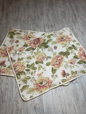Floral Flower Pair of Standard Pillow Shams Quilted