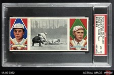 1912 T202 Hassan Tris Speaker Engle In Close Play  Red Sox HOF PSA 4 - VG/EX