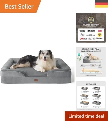 Orthopädisches Hundebett 106x80 cm für große Hunde - Ergonomisches Sofa in Grau - Bild 1 von 4