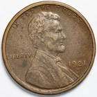 1921-S Lincoln Wheat Penny Cent Very Fine (VF) - San Francisco Mint