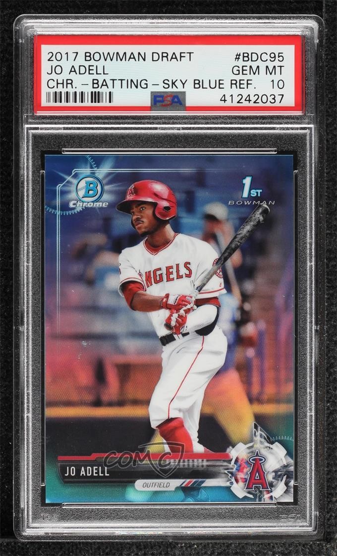 2017 Bowman Draft Chrome Sky Blue Refractor 306/399 Jo Adell PSA 10 GEM MT jg3