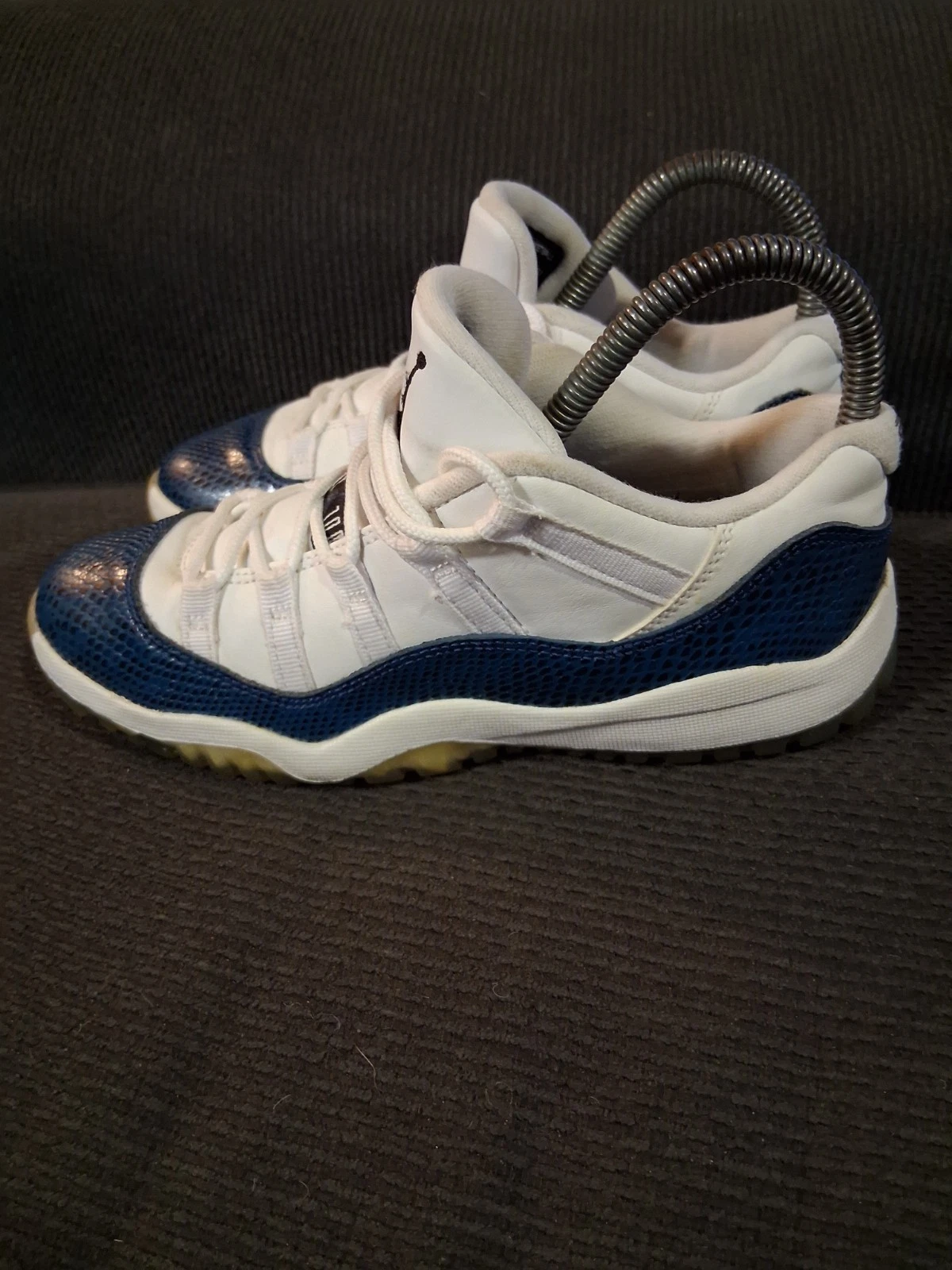 Nike Air Jordan 11 XI Retro Low PS pelle di serpente blu bianco CD6848 102 giovani taglia 3 anni