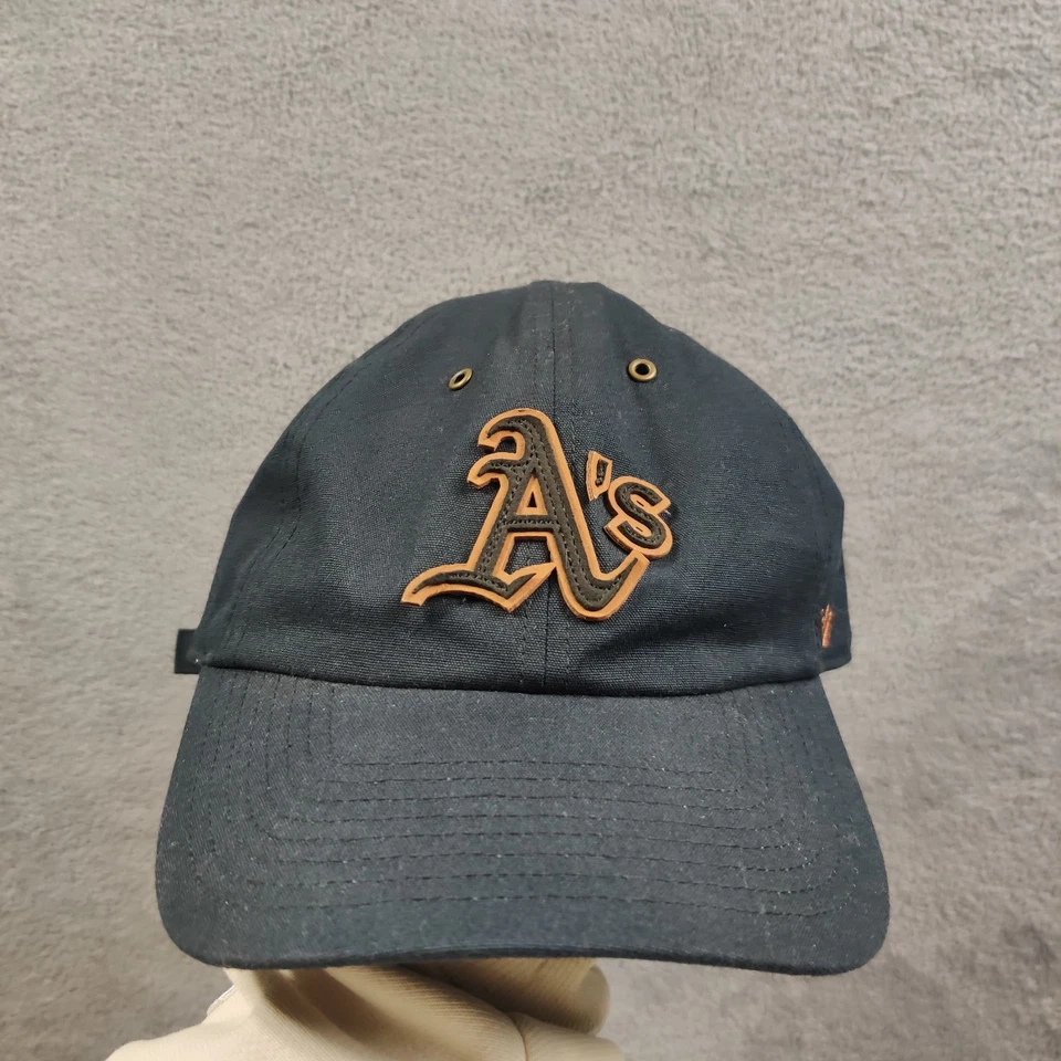 Oakland Athletic A's 帽子成人 UNISEX OSFA 黑色 Puff 印花 Stapback '47 — 第 2/4 张图片
