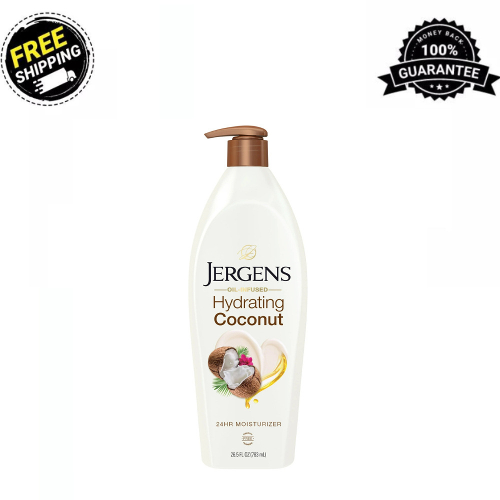 Jergens Coconut Body Lotion for Dry Skin 26.5 oz Hydrating Moisturizer