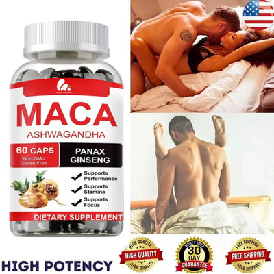 Maca Root Capsules 10000mg,Peruvian Maca Extract for Men & Women 60 Capsules NEW