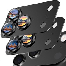 SiHPuoy 2 Pack Camera Lens Protector for iPhone 17 17 Pro Max, Black
