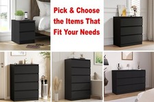 Black Matching Bedroom Furniture Dresser Drawer Nightstand Chest Dressers 4 5 6