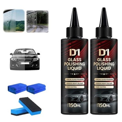 2PCS Bianca Glass Polishing Liquid D1,Bomini Car Glass Polishing Compound Windsh