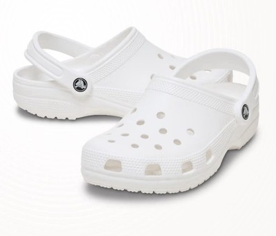 Crocs White 7 Men s - 9 Women s  New With Tags Fast Shipping NWT Classic.