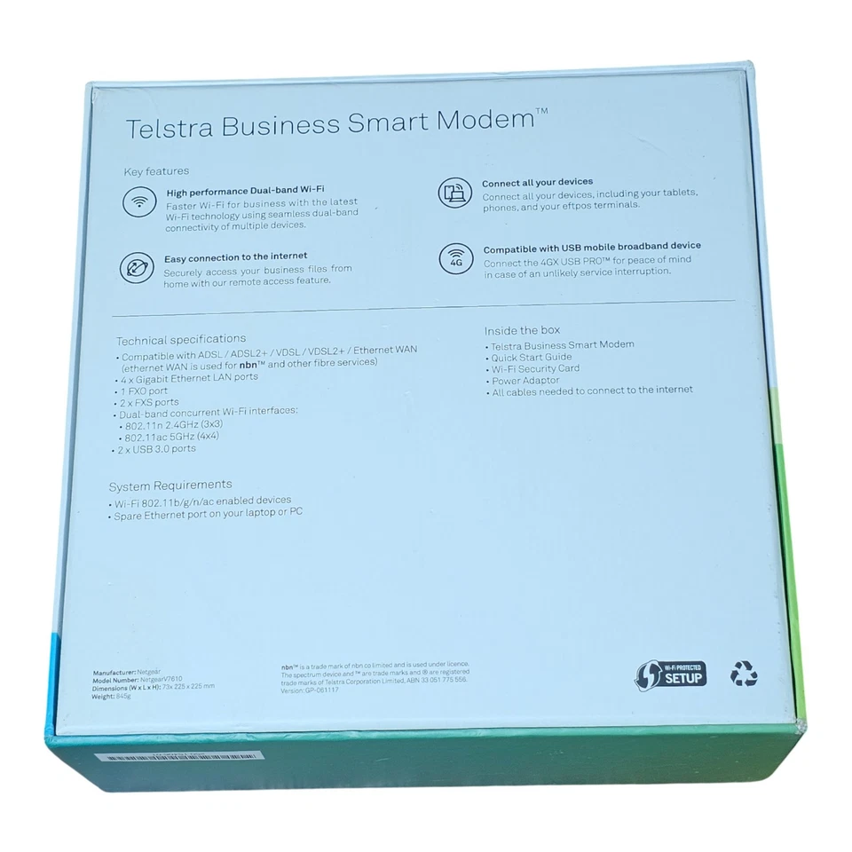 Telstra Business Smart Modem Netgear V7610 Wi-Fi Router NBN Brand New Box - image 4 of 4