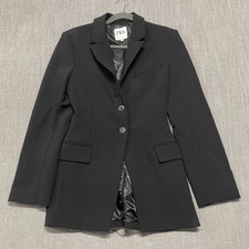 Zara Tailored Blazer Jacket Womens XS Black Single Breasted Notch Lapel Business