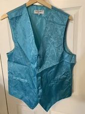 Vesuvio Napoli In Italy Men's Sz M Paisley Vest Blue