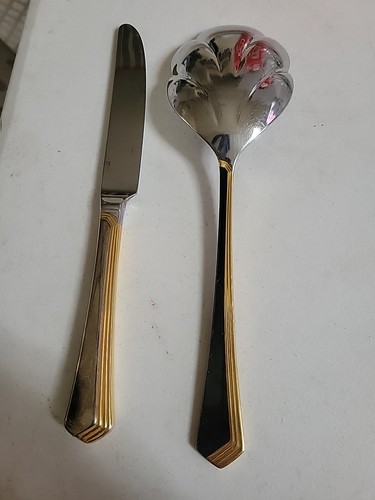 2 Stück Yamazaki Patrick, schwarz und gold Servier- und Tafelmesser - Bild 4 von 7