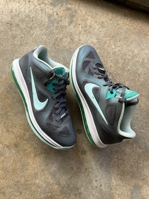 2011 Nike LeBron 9 Low Easter Mens Size 11 Gray Mint Green Basketball Sneakers