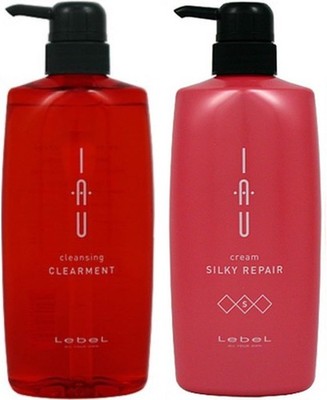 LebeL IAU Cream Silky Repair 600mL + Cleansing Clearment 600mL Shampoo Rinse Set