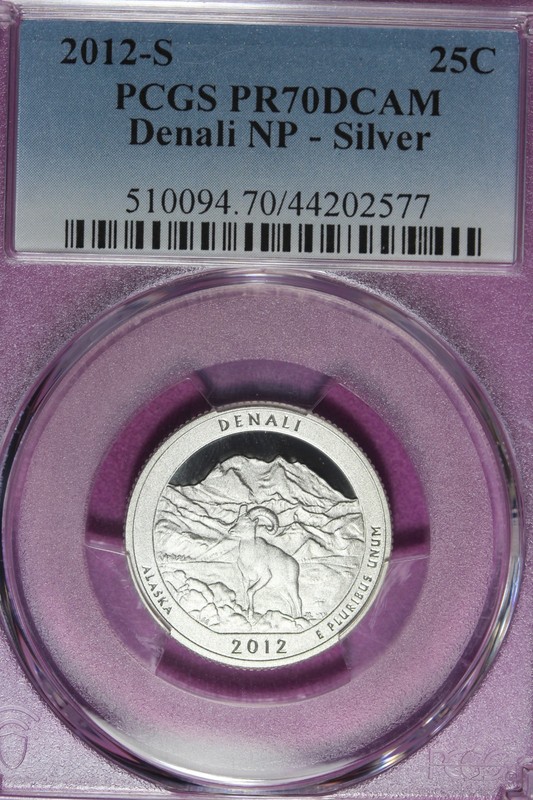 2012 S PCGS PR70DCAM DENALI NATIONAL PARK SILVER WASHINGTON QUARTER #B52299