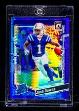 Josh Downs RARE REFRACTOR BLUE COLOR MATCH PRIZM INVESTMENT ROOKIE CARD SSP. rookie card picture