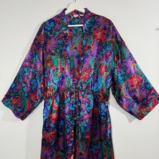 Victoria's Secret Vintage Satin Floral Robe Kimono Boho M/L