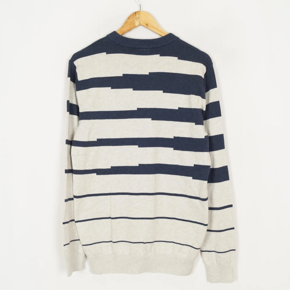 G-STAR RAW мужской джемпер размер M ворота Джерси серый пуловер в полоску узор - Изображение 2 из 4