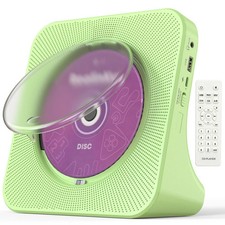 Green CD Player for Home, Desktop CD Player with Speakers, FM Radio, Remote C...