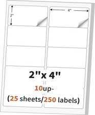 2"x 4" 25 Sheets Address Labels, Labels Sticker Paper for Laser/Ink Jet Printe