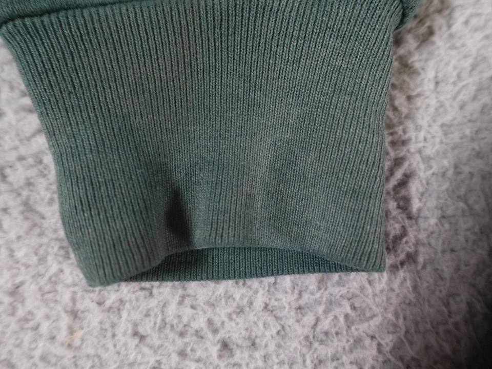 复古飞钓运动衫男式大号绿色自然刺绣肉豆蔻 90 年代 — 第 4/4 张图片