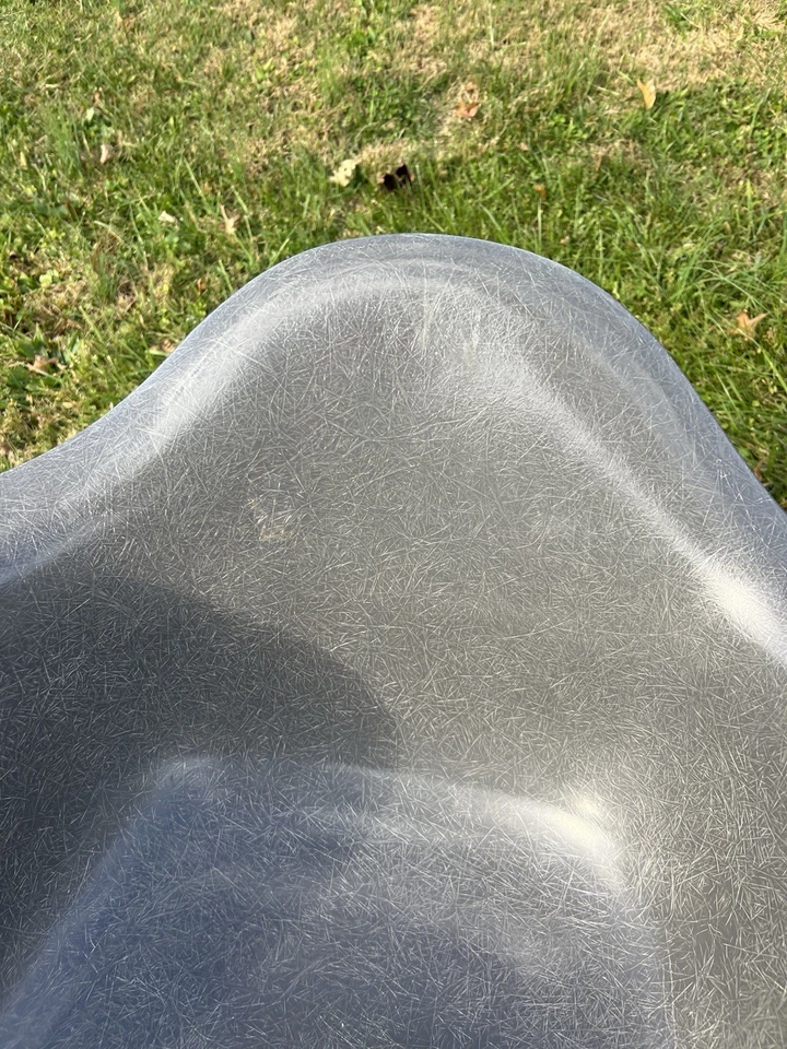 Винтажный стул Herman Miller Серый Стекловолоконный Корпус середины века современный рычаг H Основание - Изображение 4 из 4