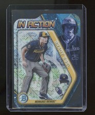 Brady Ebel 2025 Bowman Draft In Action Mojo Refractor Prospect Card #BIA-20