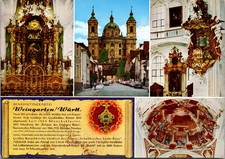 Postcard Germany Weingarten Benedictine Abbey interior