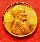 1948-D Lincoln Wheat Cent Penny GEM RED BU From an Original Bank Roll