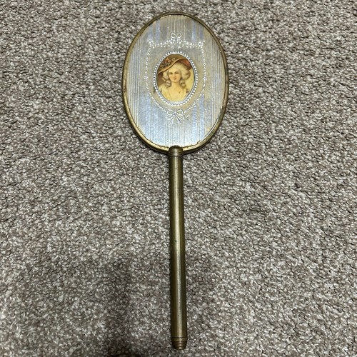 Victorian Style PORTRAIT OF A LADY 22k Gold Plate Vanity Mirror ANTIQUE VINTAGE - Picture 5 of 9