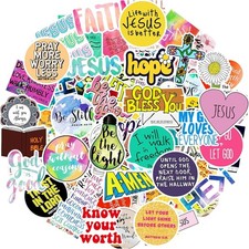 220Pcs Inspirational Christian Stickers Bulk, Vinly Waterproof Bible Verse Jesus
