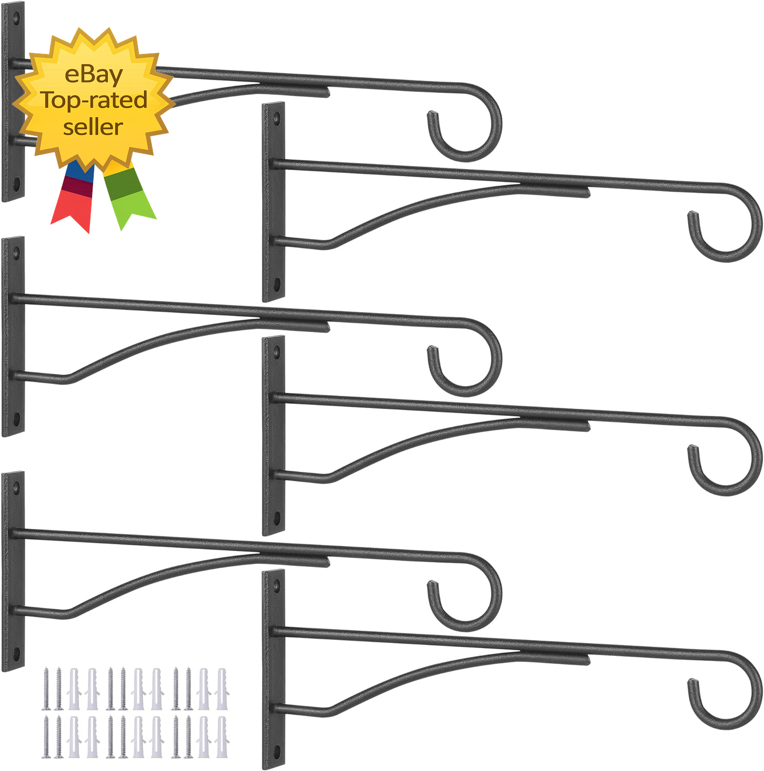6 Pack 8 Inch Plant Hangers Metal Wall Hooks for Outdoor Indoor Garden Use