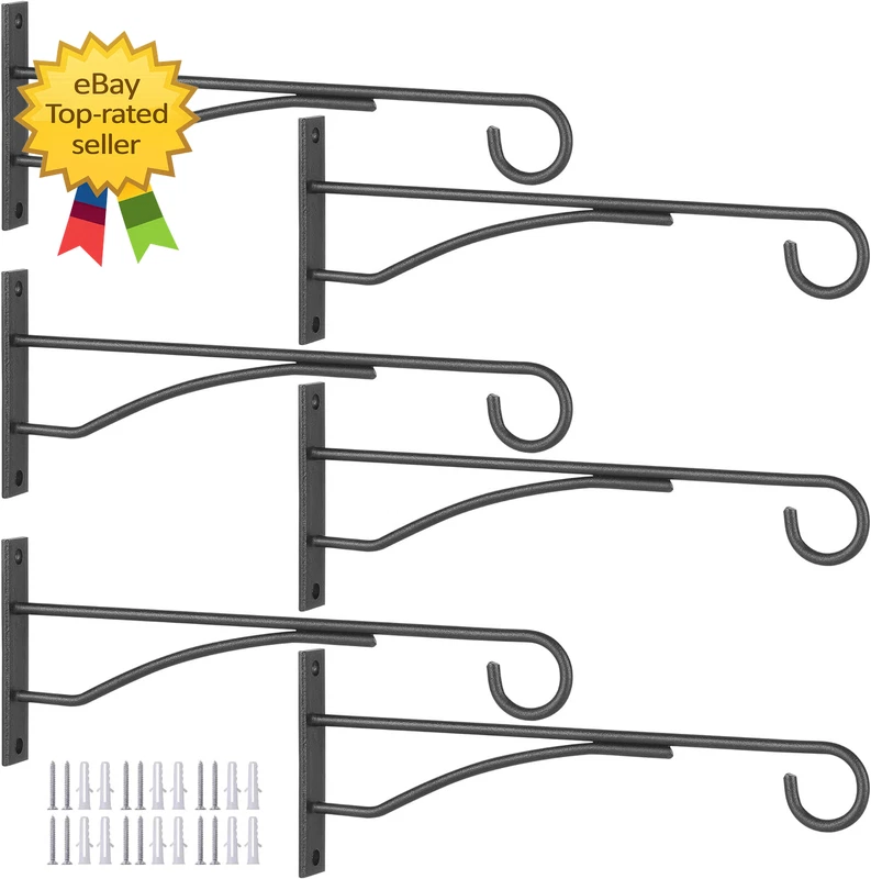 6 Pack 8 Inch Plant Hangers Metal Wall Hooks for Outdoor Indoor