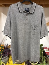 Givenchy Men XL Grey Polo Contrast Collar and Sleeve, Pocket Logo GOOD Cond