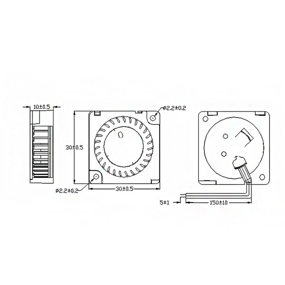 3010 30mm Radiallüfter Radial Fan 5V 12V 24V DC 2 Pin Leise FAN für 3D Drucker - Bild 4 von 4