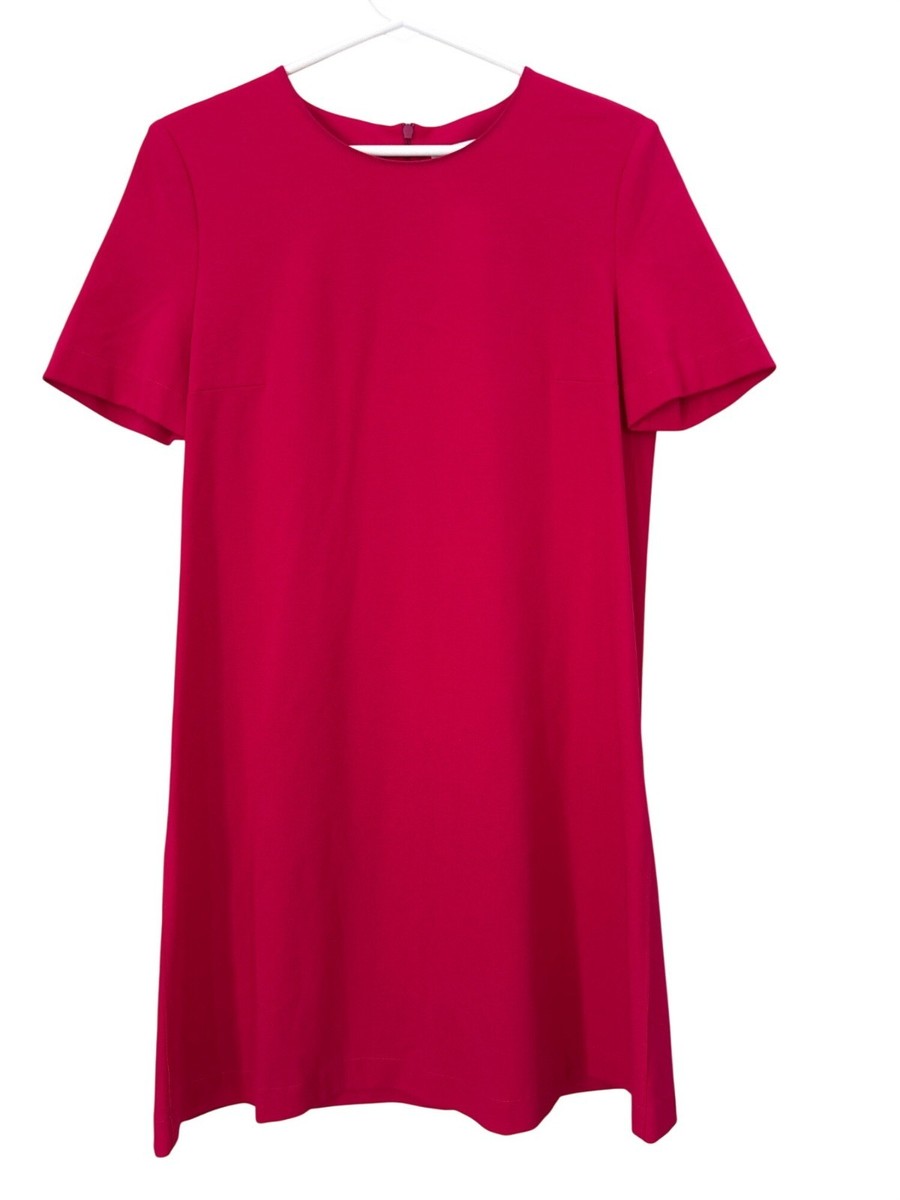 Harris Wharf London A Line Dress Size XLP Crewneck Short Sleeve Fuchsia Pink  NEW | eBay