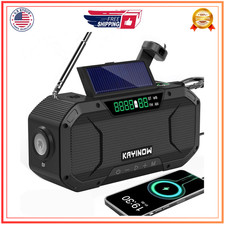 Solar Hand Crank Emergency Radio Bluetooth Speaker NOAA 5000mAh Flashlight SOS