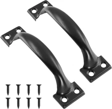 2 PCS Gate Handle Pulls, 5" Pulls in Black, Garage Door Pull Handle with Screws 
