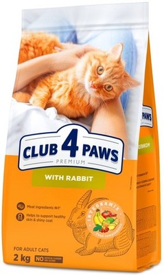 CLUB 4 PAWS PREMIUM für Katzen mit Kaninchen 2kg Adult Katzen Hypoallergen