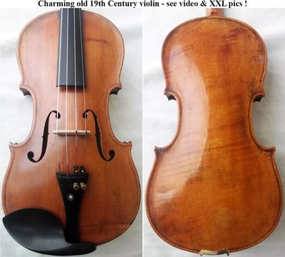 FINE OLD 19th Century VIOLIN -see video - ANTIQUE MASTER バイオリン скрипка 小提琴 478