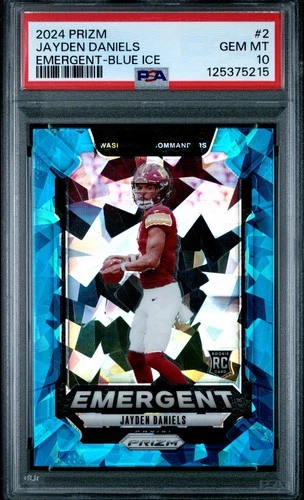2024 Panini Prizm - Jayden Daniels - Emergent Blue Ice /99 PSA 10!