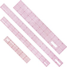 Pelopy 4 Pieces Clear Plastic Ruler Grid 6 Inches, 12 15 Inches 