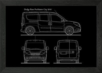 Dodge Ram ProMaster City gerahmtes Wandbild Poster Leinwanddruck Bild
