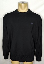 Mens Lacoste 100 wool black crewneck pullover sweater size 8 3XL