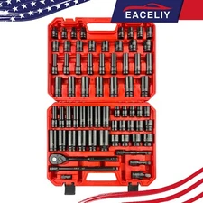 EACELIY 66PCS 1/2” Impact Socket Set Drive Deep and shallow Impact Socket Set